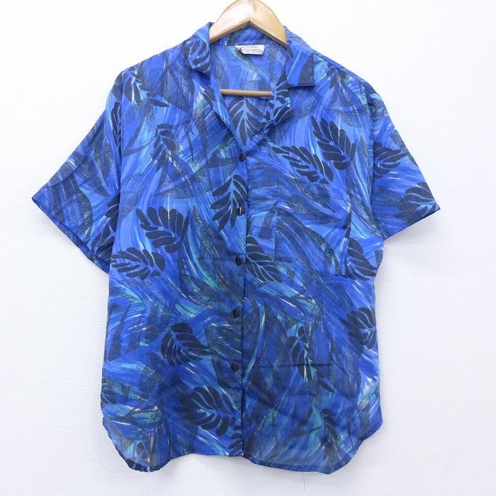 古着 レディース 半袖 シャツ 90s 葉 青 ブルー apr28 中古 ブラウス トップス Lsh 古着屋rushout 通販 Yahoo ショッピング