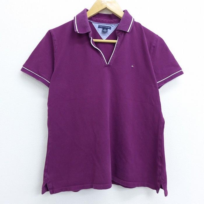 古着 レディース 半袖 ブランド ポロ トップス トミーヒルフィガー Tommy Hilfiger ワンポイントロゴ 紫 パープル may28 中古 Lsh04 古着屋rushout 通販 Yahoo ショッピング