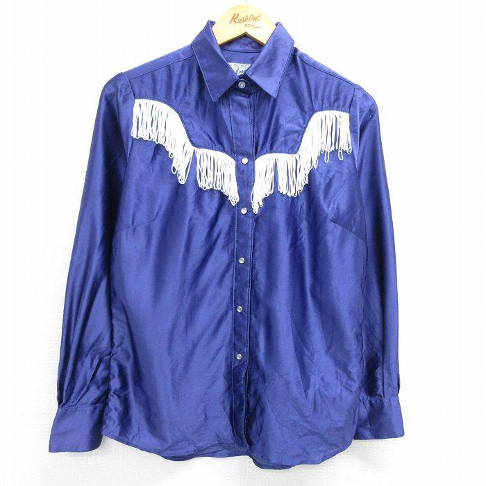 20%OFF】古着 ロックマウント 長袖 ウエスタン シャツ レディース 90s
