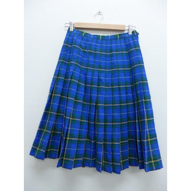 古着 プリーツ スカート ウール 青 ブルー タータン チェック 19sep25 中古 Lsk 古着屋rushout 通販 Yahoo ショッピング