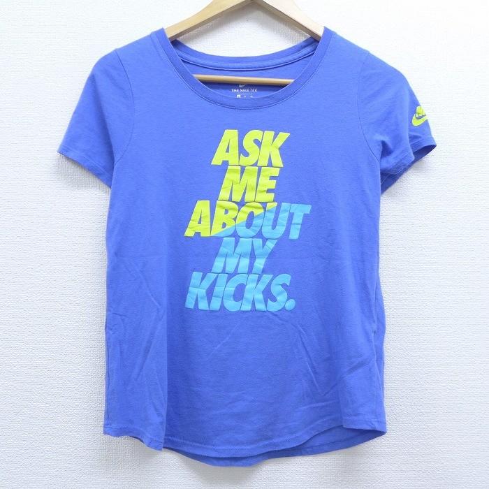 古着 レディース 半袖 ブランド Tシャツ ナイキ Nike ワンポイントロゴ Ask クルーネック 薄紺 ネイビー apr07 中古 Lts 古着屋rushout 通販 Yahoo ショッピング