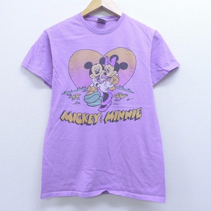 古着 レディース 半袖 ブランド Tシャツ ジャンクフード Junk Food ディズニー Disney ミッキー Mickey Mouse ミニー 両面プリント コットン クルーネック 薄紫 Lts 古着屋rushout 通販 Yahoo ショッピング