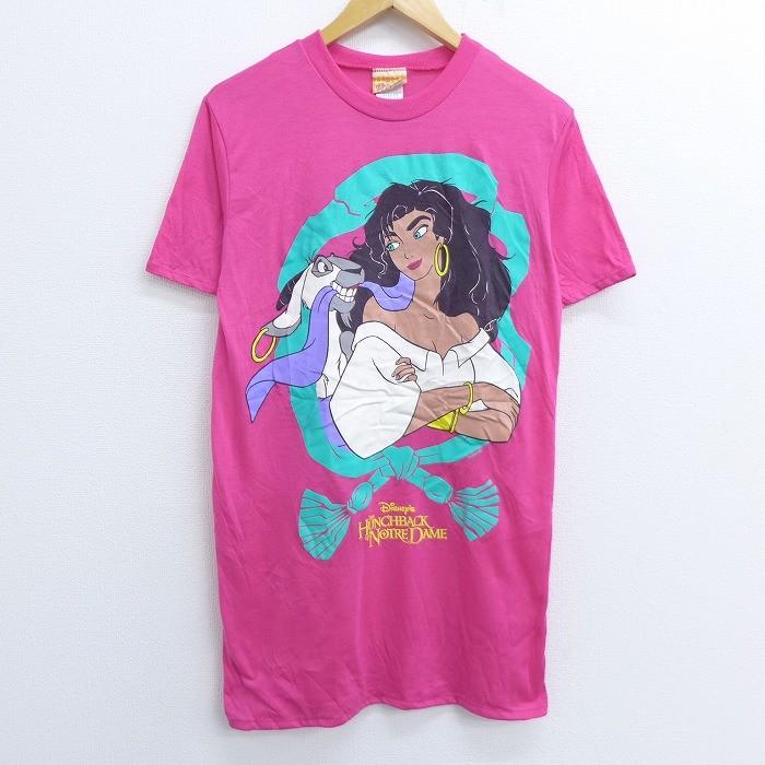 古着 レディース 半袖 ビンテージ Tシャツ ワンピース 90s ディズニー Disney ノートルダムの鐘 エスメラルダ クルーネック ピンク Spe jun05 中古 Lts 古着屋rushout 通販 Yahoo ショッピング