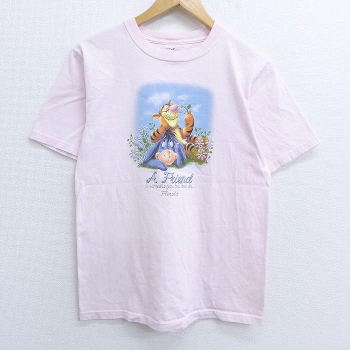 古着 レディース 半袖 Tシャツ ディズニー Disney ティガー イーヨー コットン クルーネック 薄ピンク jun05 中古 Lts 古着屋rushout 通販 Yahoo ショッピング