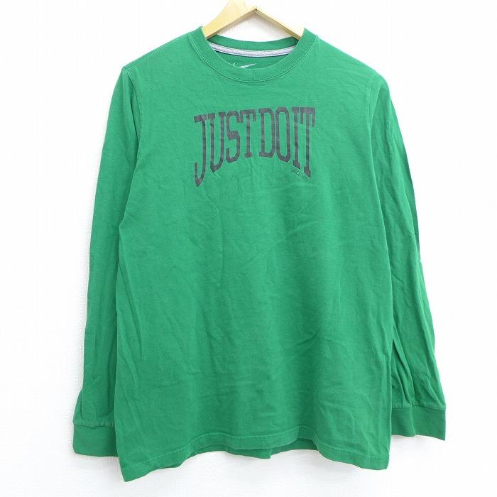 古着 レディース 長袖 Tシャツ ナイキ Nike Just Do It コットン クルーネック 緑 グリーン jul29 中古 Lts 古着屋rushout 通販 Yahoo ショッピング