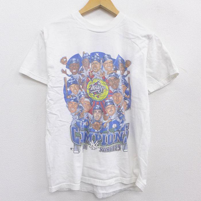 古着 半袖 ビンテージ Tシャツ キッズ ボーイズ 子供服 90s Mlb ワールドシリーズ ニューヨークヤンキース 伊良部秀輝 デレクジーター コットン クルーネック 白 Lts 古着屋rushout 通販 Yahoo ショッピング