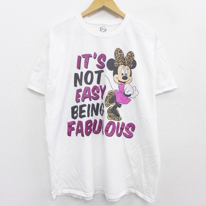 古着 半袖 Tシャツ レディース ディズニー Disney ミニー ラメ コットン クルーネック 白 ホワイト 21jul22 中古 Lts 古着屋rushout 通販 Yahoo ショッピング