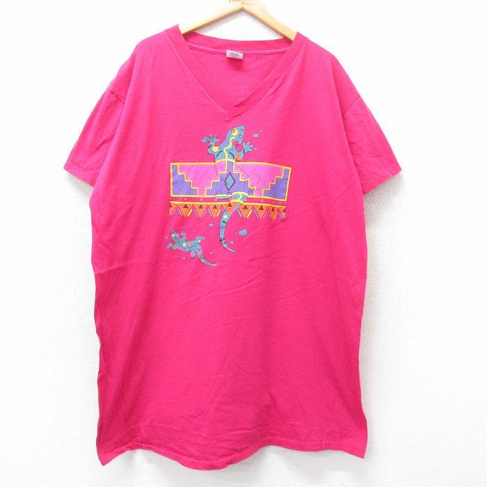 古着　ヴィンテージ　vintage Tシャツ　ビックサイズ　ワンピース　Vネック 50%OFF】古着 半袖 ビンテージ Tシャツ ワンピース レディース 90s
