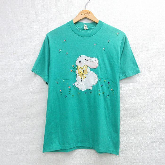 古着 半袖 ビンテージ Tシャツ レディース 90年代 90s ウサギ クルー