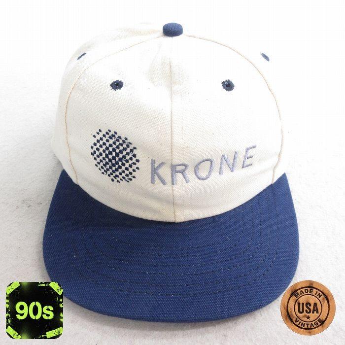 krone（クローネ） 中古 キャップ 90s KRONE 刺繍 ツートンカラー 生成