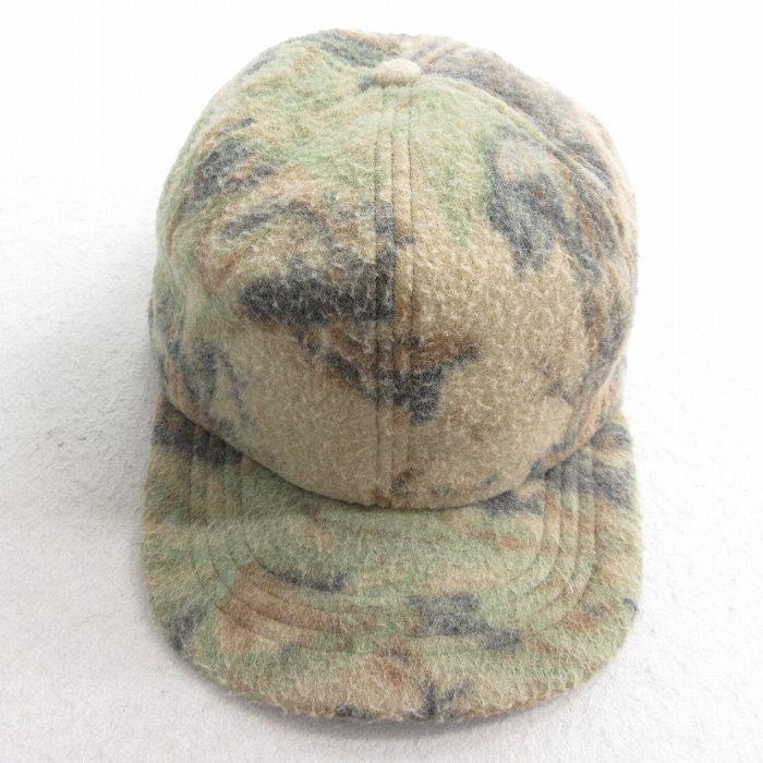 中古 フリース キャップ 90s 耳当て付き 茶他 ブラウン 迷彩 25aug12