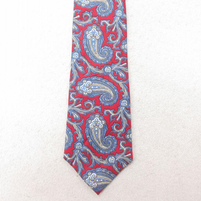 ネクタイシャツニットベスト　シルク　ペイズリー　ワッペン　襟切替　太アーム　古着 VINTAGE JACQUARD COLLECTION】ペイズリー柄