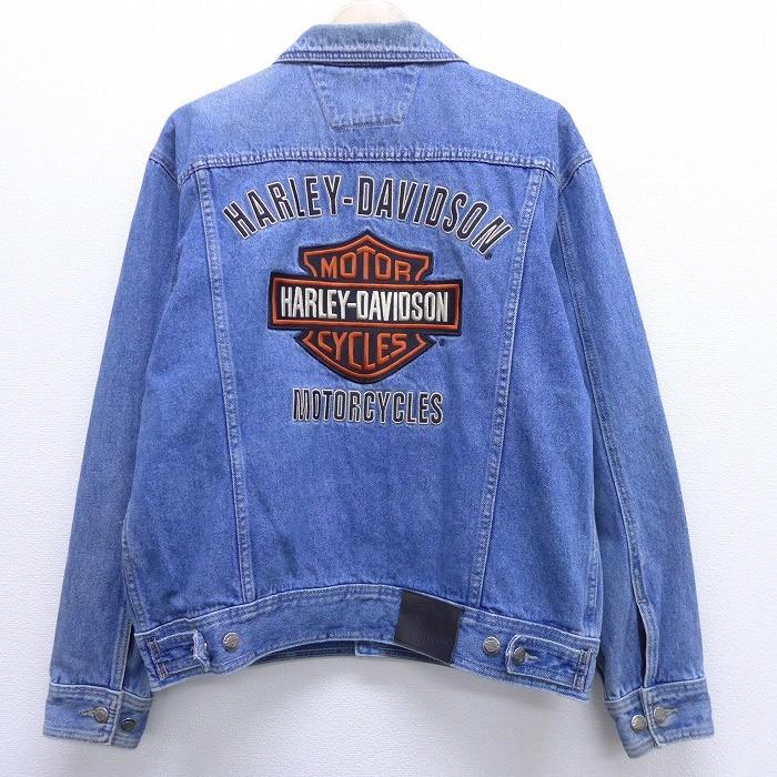 新しい 90s ハーレーダビットソン デニムジャケット ビッグロゴ 日本製