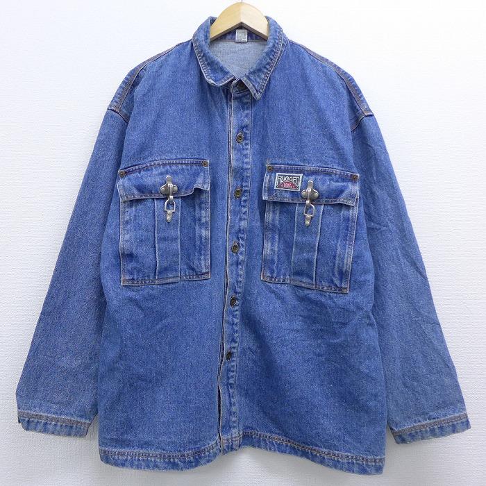 Xl 古着 長袖 デニム ジャケット 90s Boxx ロング丈 コットン 紺 ネイビー Spe aug28 中古 メンズ アウター Orde0717 古着屋rushout 通販 Yahoo ショッピング