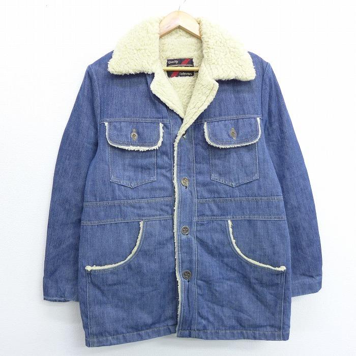Xl 古着 長袖 デニム ボア ジャケット 80s シアーズ ロング丈 濃紺他 ネイビー 内側ボア Spe oct06 中古 メンズ アウター Orde0463 古着屋rushout 通販 Yahoo ショッピング