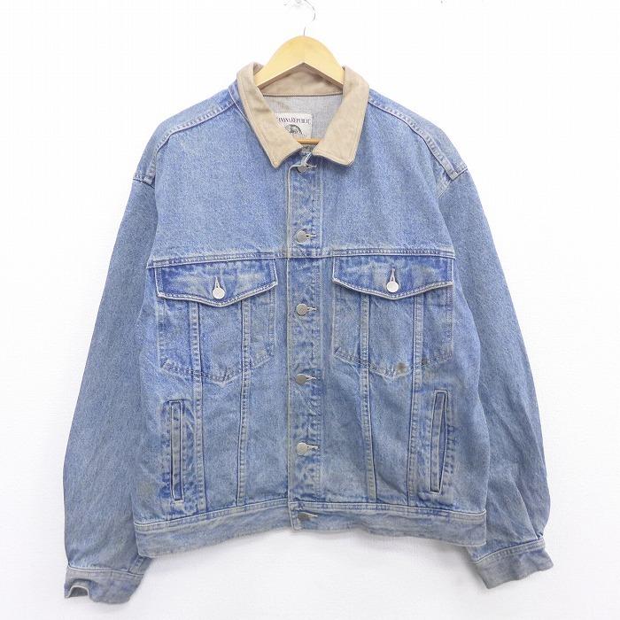 L/古着 長袖 ブランド ジージャン 80s バナナリパブリック BANANA REPUBLIC 襟レザー コットン 薄紺 ネイビー デニム 21jan11 中古 メンズ :orde20112179:古着屋RUSHOUT - 通販 - Yahoo!ショッピング L/古着 長袖 ブランド ジージャン 80s バナナリパブリック BANANA REPUBLIC 襟レザー コットン 薄紺 ネイビー デニム 21jan11 中古 メンズ :orde20112179:古着屋RUSHOUT - 通販 - Yahoo!ショッピング