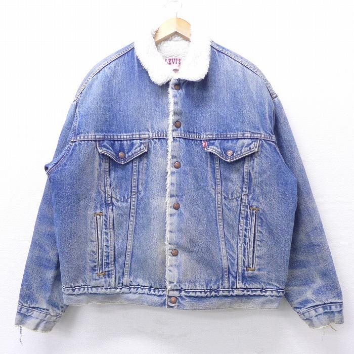 新作モデル Xl 古着 長袖 デニム ボア ジャケット 80s Levis リーバイス 大きいサイズ コットン 紺 ネイビー 21jan11 メンズ アウター アウトレット送料無料 Studiostodulky Cz
