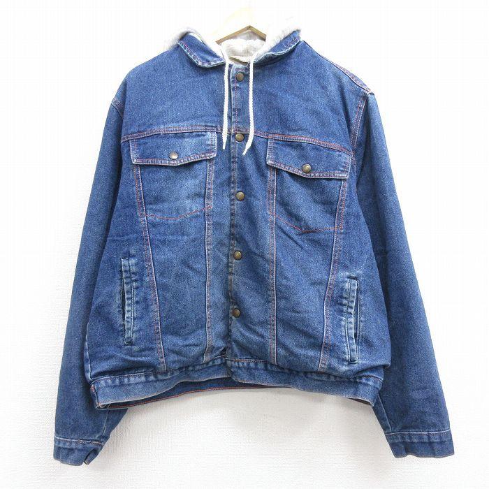 Xl 古着 長袖 デニム ジャケット パーカー メンズ 90s 紺 ネイビー デニム他 22jan19 中古 アウター Orde 古着屋rushout 通販 Yahoo ショッピング