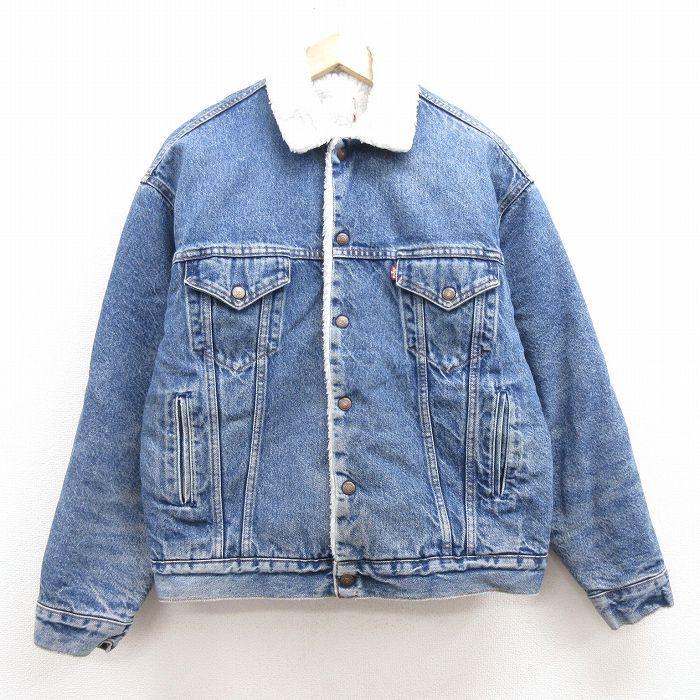 Xl 古着 リーバイス Levis 長袖 デニム ボア ジャケット メンズ 90s コットン 紺 ネイビー 他 22feb08 中古 アウター Orde 古着屋rushout 通販 Yahoo ショッピング