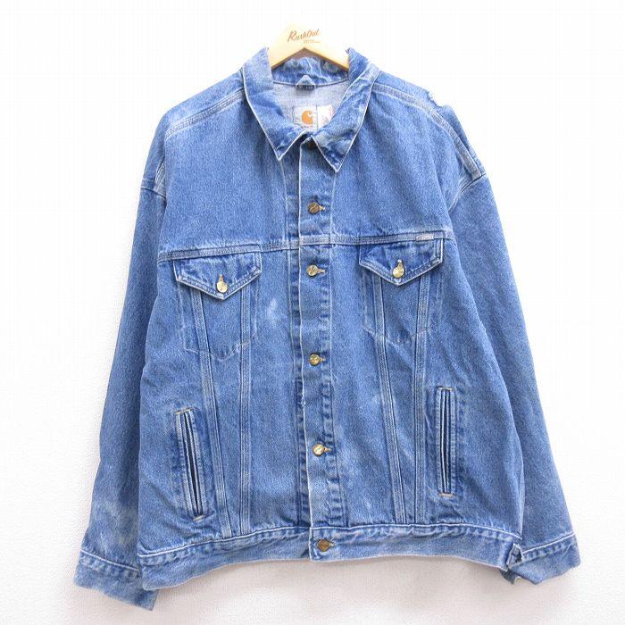 XL/古着 カーハート 長袖 ジージャン メンズ 90s コットン 大きい