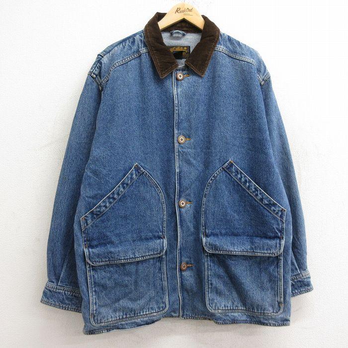 Eddie Bauer XL/古着 エディーバウアー 長袖 デニム ジャケット 
