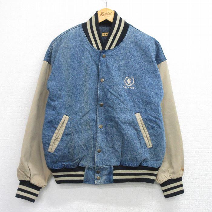 50%OFF】L/古着 長袖 デニム ジャケット スタジャン メンズ 90年代 90s