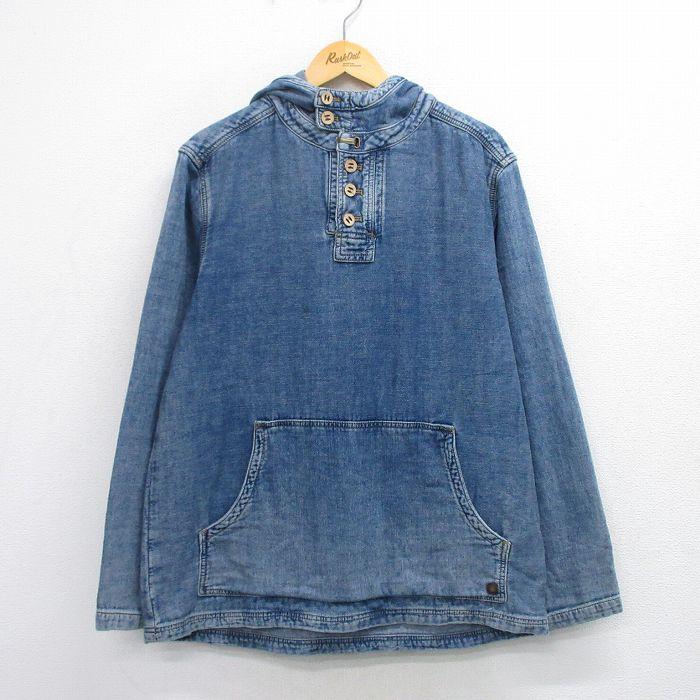 L/古着 THE TERRITORY AHEAD 長袖 デニム ジャケット パーカー メンズ