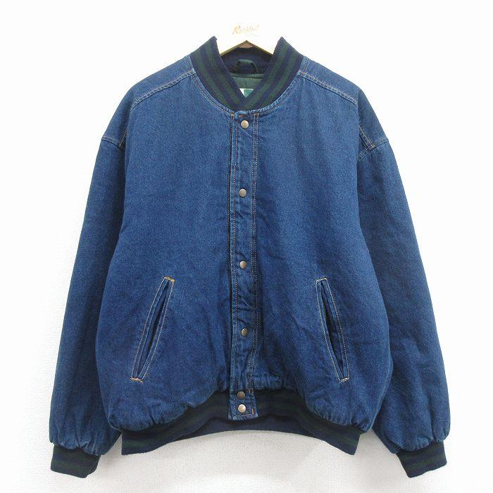 XL/古着 Wear Guard 長袖 デニム ジャケット メンズ 紺 内側