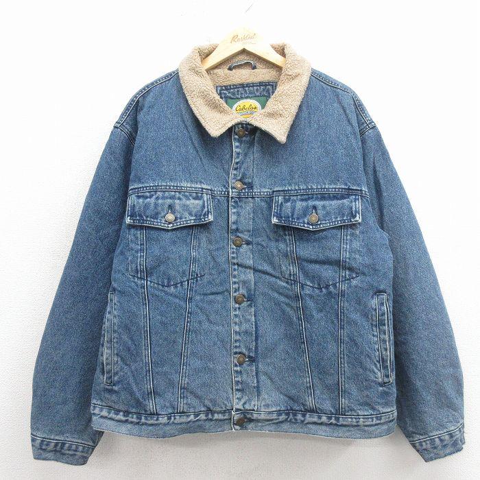 XL/古着 カベラス 長袖 デニム ボア ジャケット メンズ 00年代 00s 大きいサイズ コットン 紺【spe】 26jan17 XL/古着 カベラス 長袖 デニム ボア ジャケット メンズ 00年代 00s