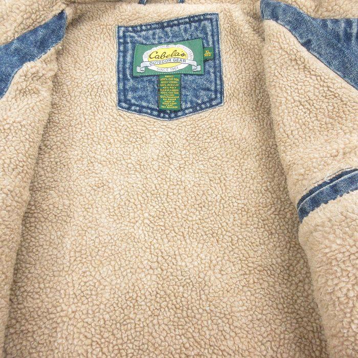 XL/古着 カベラス 長袖 デニム ボア ジャケット メンズ 00年代 00s 大きいサイズ コットン 紺【spe】 26jan17 XL/古着 カベラス 長袖 デニム ボア ジャケット メンズ 00年代 00s