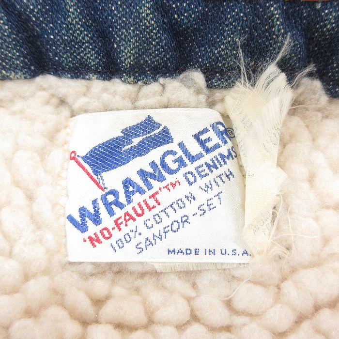 Wrangler（ラングラー） M/古着 デニム ボア ベスト メンズ 80年代 80s