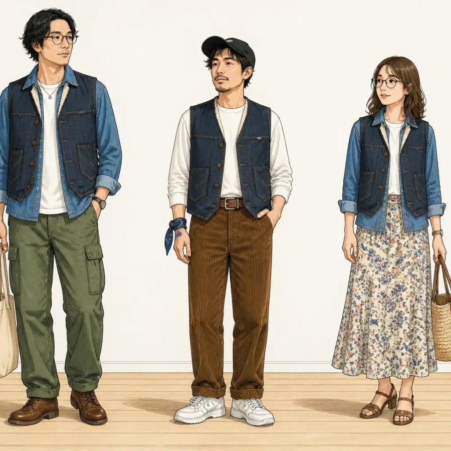 Wrangler（ラングラー） M/古着 デニム ボア ベスト メンズ 80年代 80s