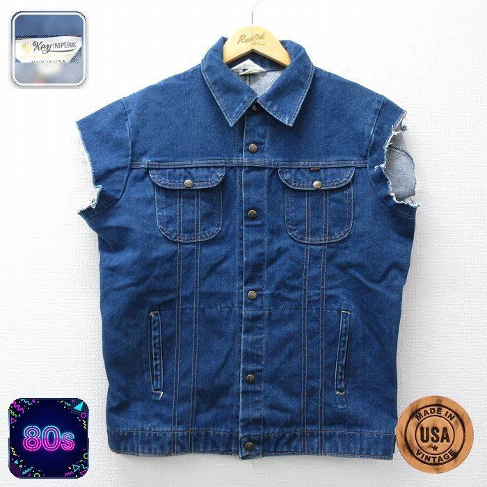 KEY 【20%OFF】XL/古着 キー デニム ベスト メンズ 80年代 80s 