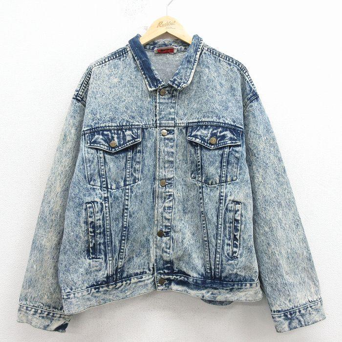 XL/古着 COTLER 長袖 ジージャン メンズ 90年代 90s ケミカル