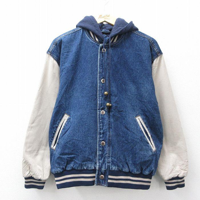 L/古着 ベーシックエディションズ 長袖 デニム ジャケット スタジャン 