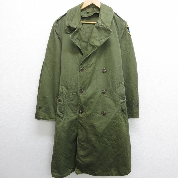 M 古着 長袖 ビンテージ ミリタリー トレンチ オーバー コート 50s ロング丈 コットン 緑 グリーン dec14 中古 メンズ アウター Ormi 古着屋rushout 通販 Yahoo ショッピング