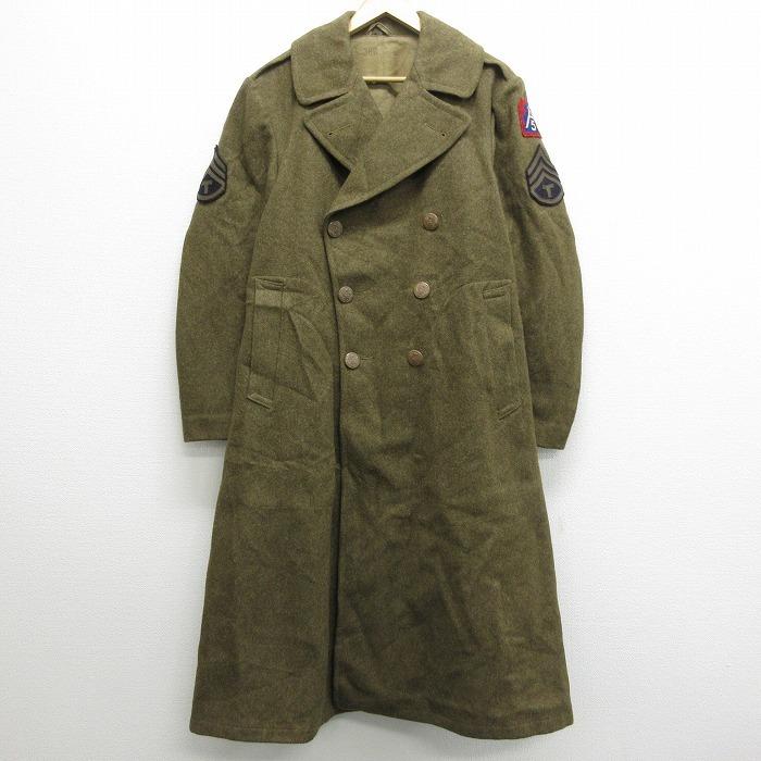 M 古着 長袖 ビンテージ ミリタリー コート 40s ウール ロング丈 緑 グリーン dec21 中古 メンズ アウター Ormi1109 古着屋rushout 通販 Yahoo ショッピング