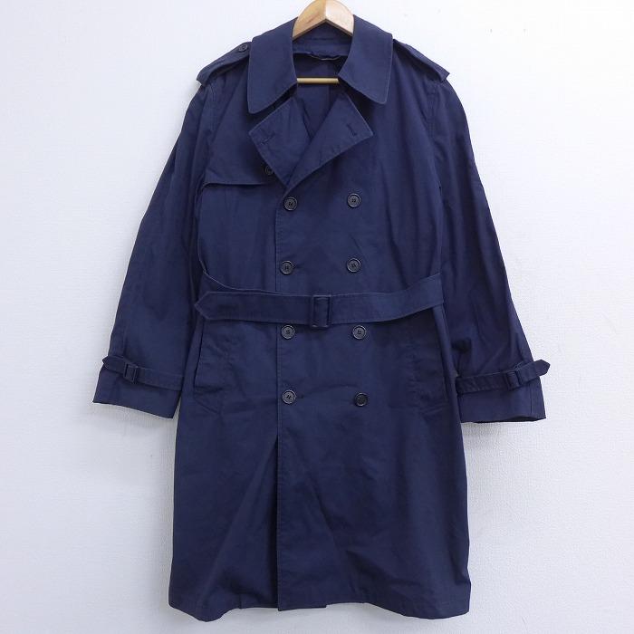 M 古着 長袖 ミリタリー トレンチ コート 90s ロング丈 紺 ネイビー 21jan13 中古 メンズ アウター Ormi 古着屋rushout 通販 Yahoo ショッピング