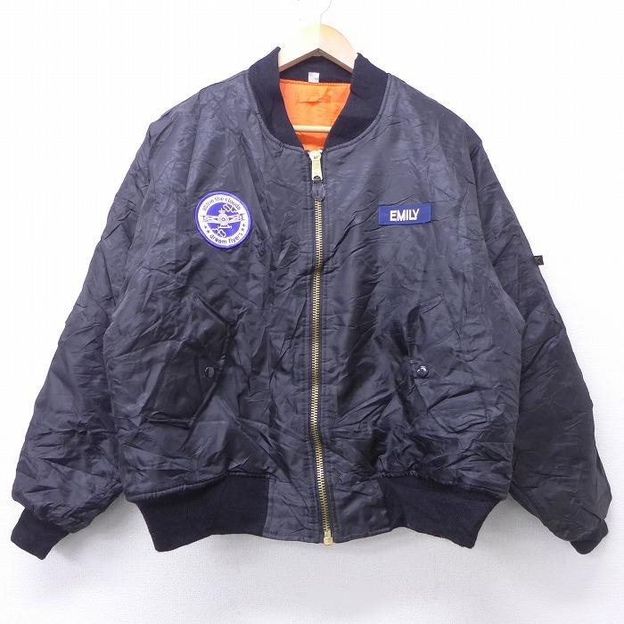 Xl 古着 長袖 ミリタリー ジャケット Ma 1 黒 ブラック 21feb01 中古 メンズ アウター フライト Ormi1045 古着屋rushout 通販 Yahoo ショッピング