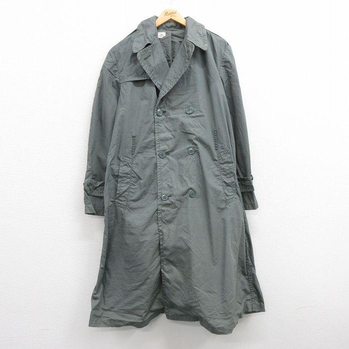 70s イギリス軍 ウールギャバジン レインコート ネイビー 古着