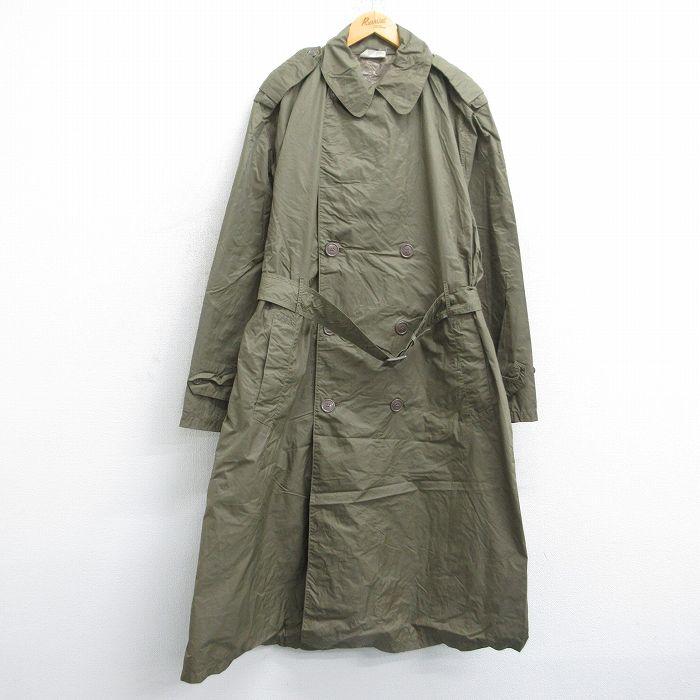 XL/古着 長袖 ビンテージ ミリタリー レイン コート メンズ 60年代 60s ロング丈 USA製 濃緑 グリーン 25oct22 中古 アウター XL/古着 長袖 ビンテージ ミリタリー レイン コート メンズ 60s 大きい