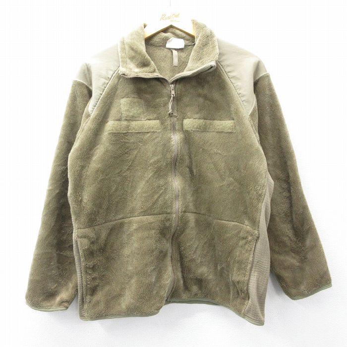 古着 長袖 ミリタリー フリース ジャケット メンズ ECWCS GEN3 レベル3 ベージュ系 カーキ XLサイズ 中古 アウター フライト 中古 古着 XL/古着 長袖 ミリタリー フリース ジャケット メンズ ECWCS GEN3