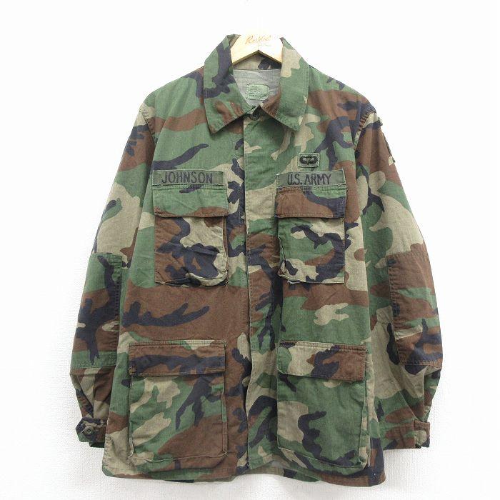 L/古着 長袖 ミリタリー ジャケット メンズ 80年代 80s コンバット