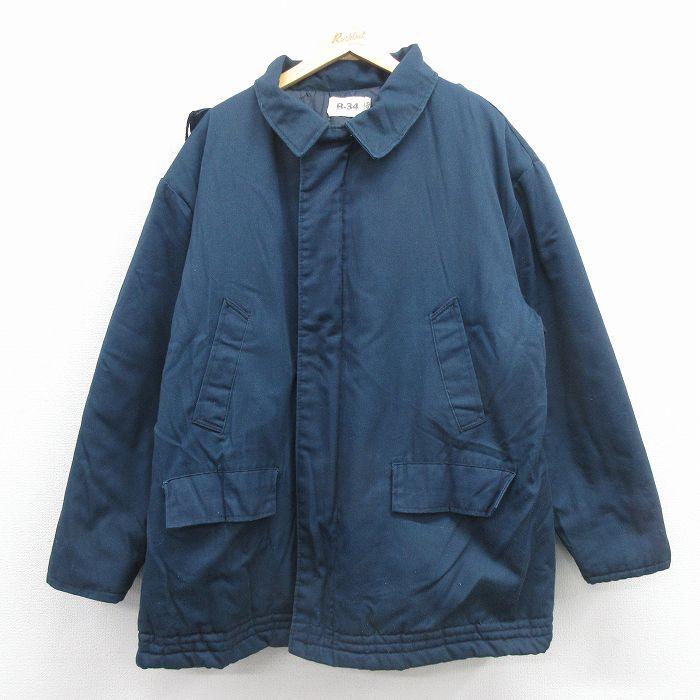 XL/古着 長袖 ミリタリー ジャケット メンズ 90年代 90s B-34 紺 内側
