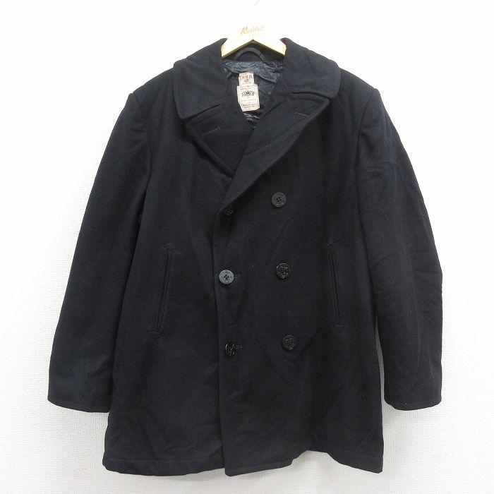 XL/古着 長袖 ミリタリー ピーコート メンズ 90年代 90s ロング丈 ウール USA製 黒 26jan16 20%OFF】XL/古着 長袖 ミリタリー ピーコート メンズ 90年代 90s