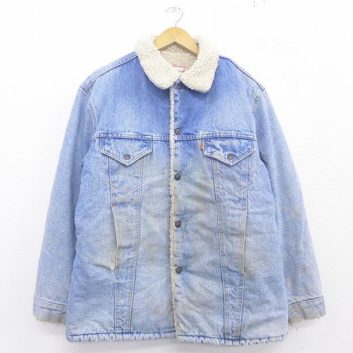 L 古着 長袖 ビンテージ デニム ボア ジャケット 70s リーバイス Levis 薄紺 ネイビー 21jan06 中古 メンズ アウター Oude1116 古着屋rushout 通販 Yahoo ショッピング