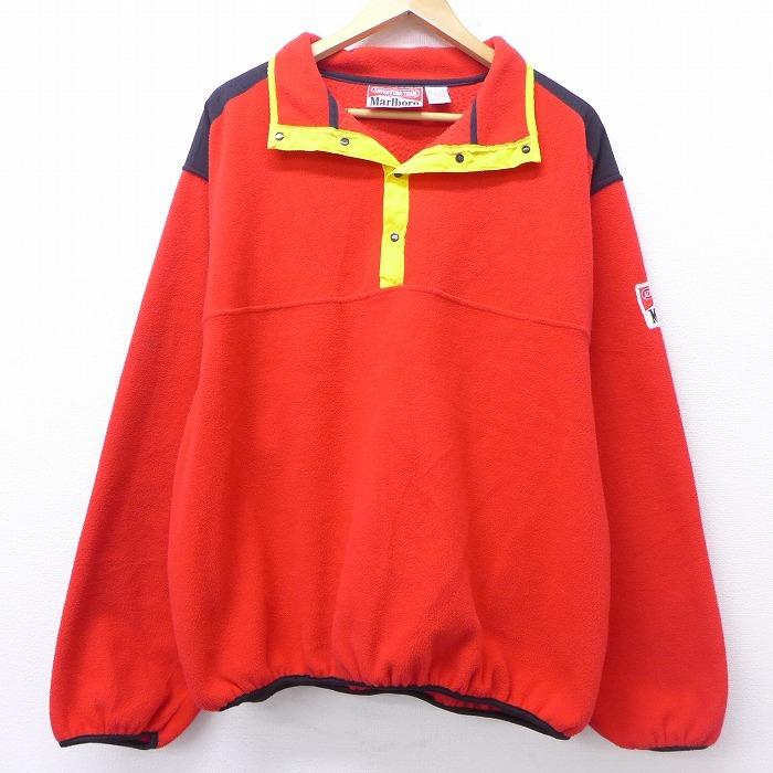 L 古着 長袖 フリース ジャケット 90s マルボロ スナップt 赤 レッド sep28 中古 メンズ アウター Oudw0377 古着屋rushout 通販 Yahoo ショッピング