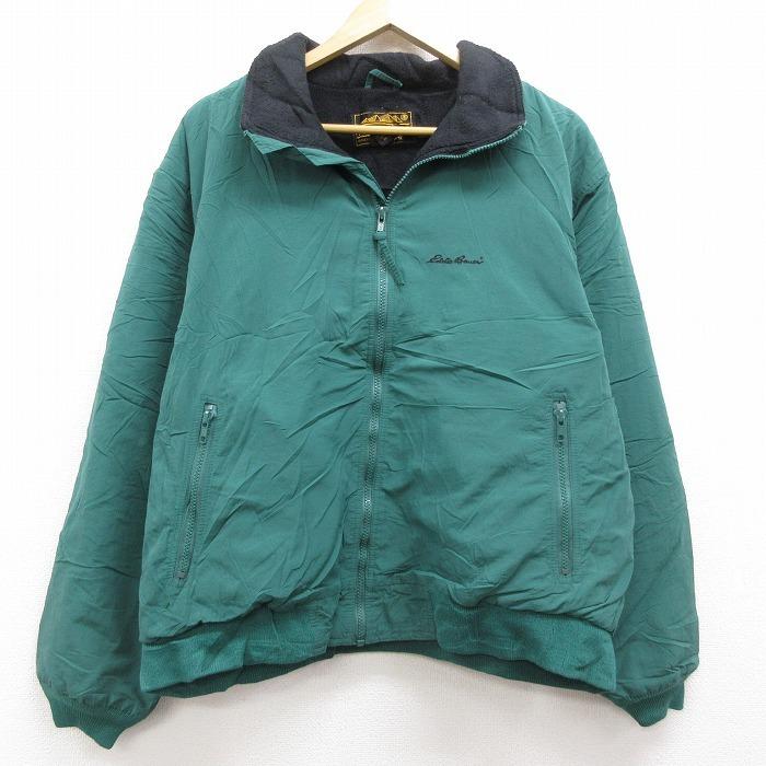 L 古着 長袖 ナイロン ジャケット 90s エディーバウアー ワンポイントロゴ 大きいサイズ 緑 グリーン dec08 中古 メンズ アウター Oudw 古着屋rushout 通販 Yahoo ショッピング