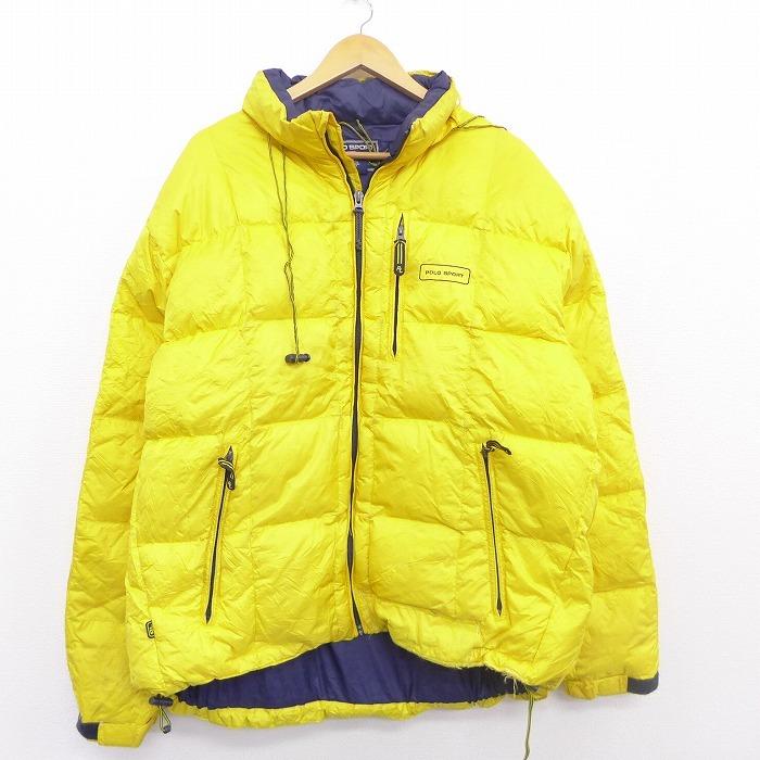 L 古着 長袖 ブランド ナイロン ダウン ジャケット ラルフローレン Ralph Lauren ポロスポーツ ワンポイントロゴ リップストップ 黄 イエロー Spe 21jan22 Oudw17 古着屋rushout 通販 Yahoo ショッピング