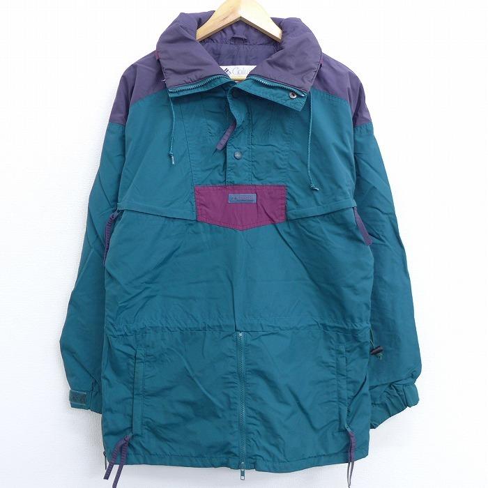 M 古着 長袖 ナイロン ジャケット 90s コロンビア Columbia ワンポイントロゴ 緑他 グリーン 21feb02 中古 メンズ アウター Oudw 古着屋rushout 通販 Yahoo ショッピング